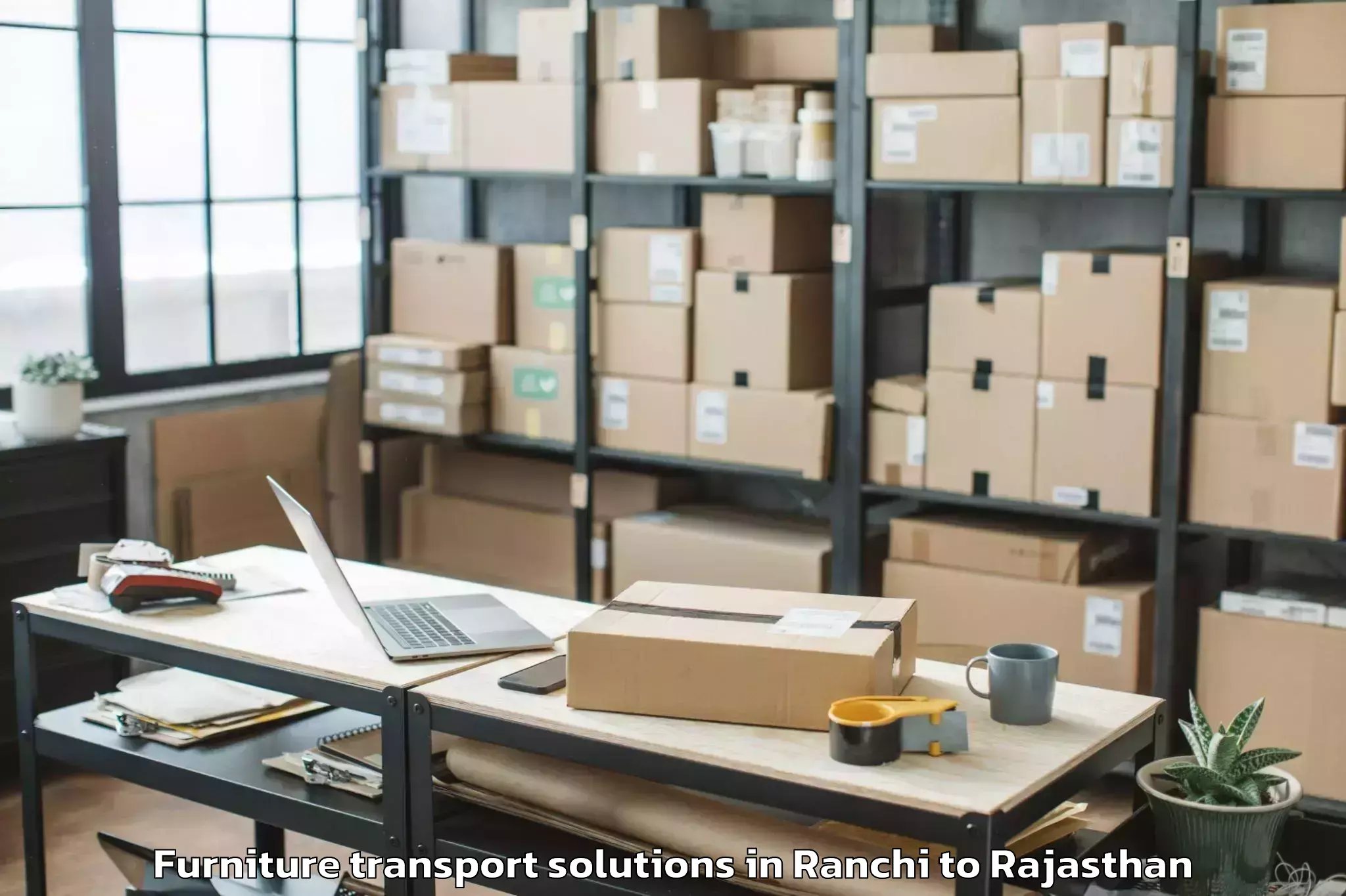 Book Ranchi to Banasthali Vidyapith Furniture Transport Solutions Online